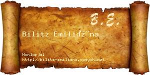 Bilitz Emiliána névjegykártya